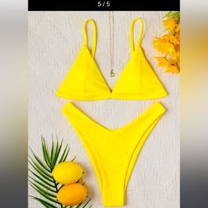 Cute yellow triangle swimsuit, never worn